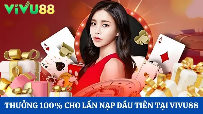Nhận thưởng Vivu88 khuyến mãi 100% lần nạp đầu tiên