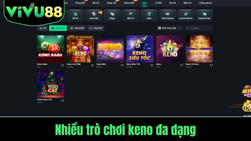 xổ số trực tiếp Vivu88 keno