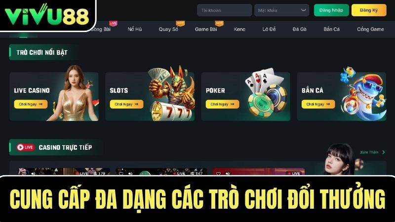 Nhà cái VIVU88 Cung cấp đa dạng các trò chơi