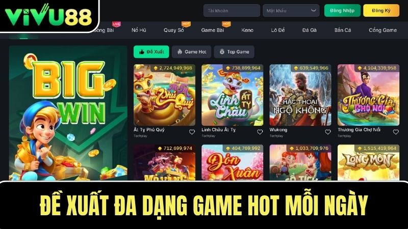Nhà cái VIVU88 Đề xuất đa dạng game