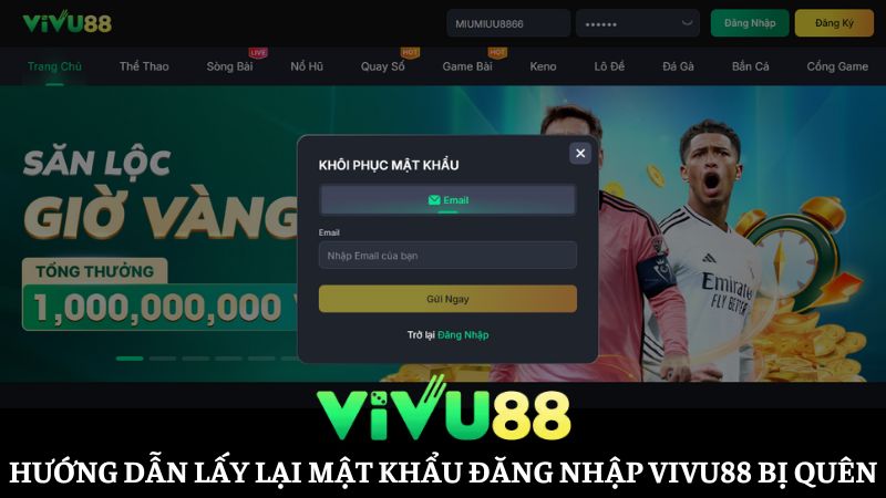 cách lấy lại mật khẩu đăng nhập Vivu88