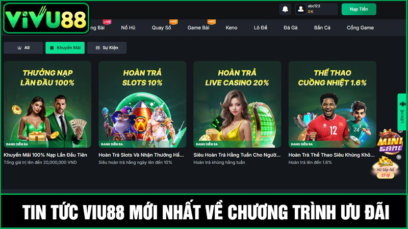 tin tức Vivu88 mới nhất về các chương trình khuyến mãi