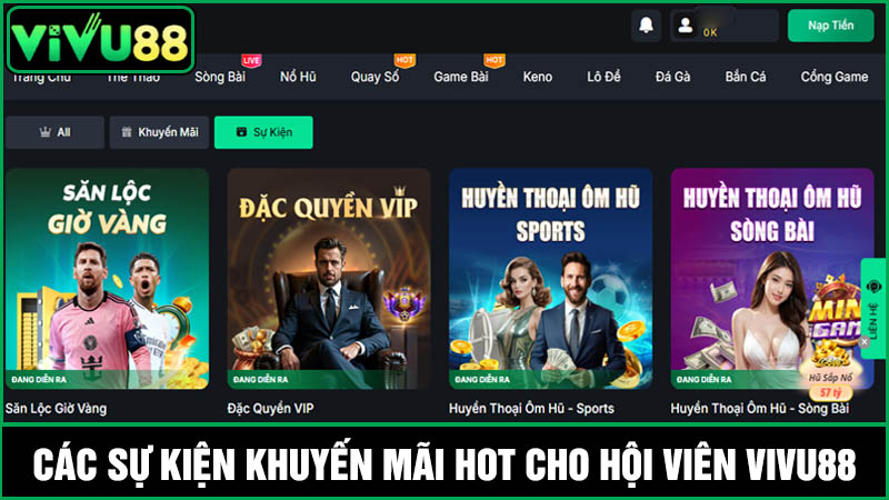 Sự kiện ưu đãi Vivu88 có uy tín không