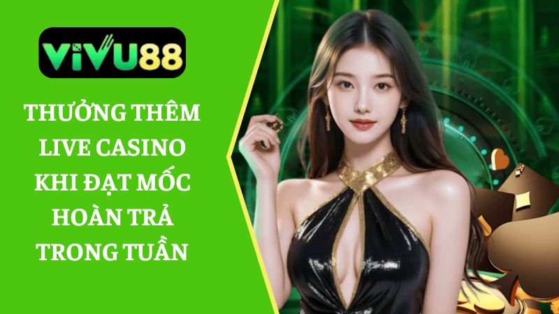 Thưởng thêm  siêu hoàn trả Live Casino 20%