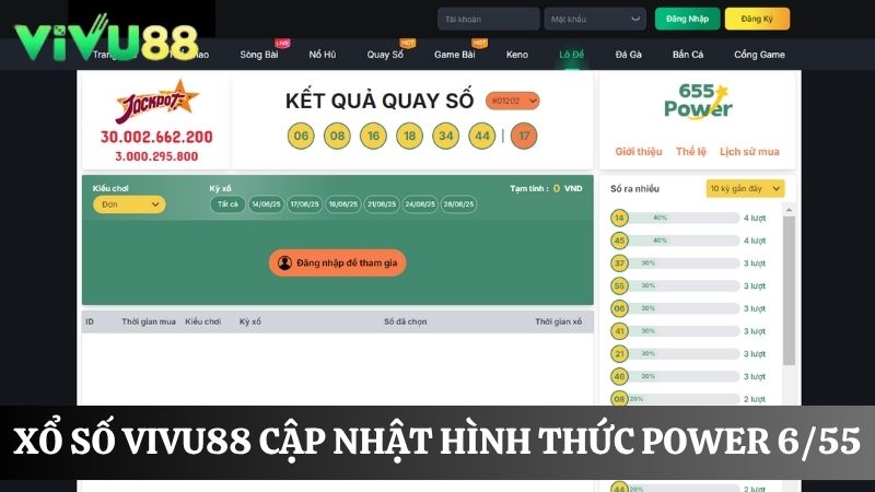 xổ số Vivu88 Power 6/55